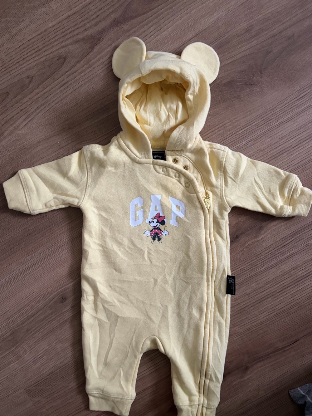 Baby Gap x Disney | Minnie Mouse Hooded Romper One Piece Yellow | Size: 0-3M